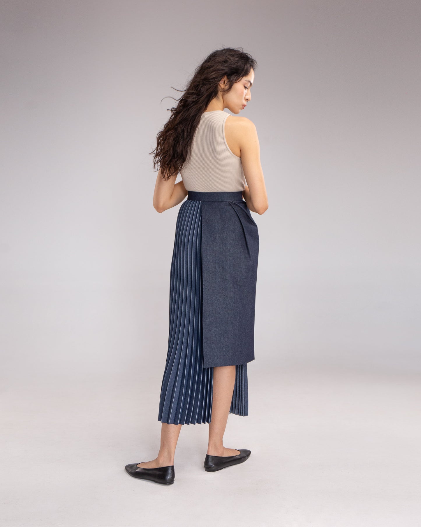 Pintuck skirt