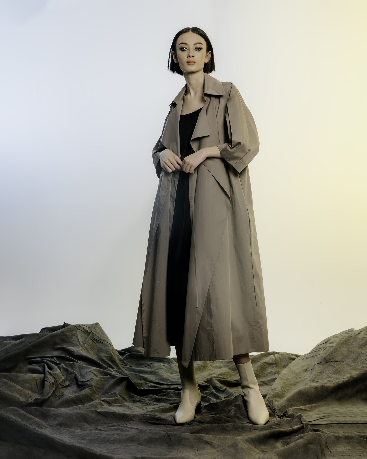 Trench dress with belt