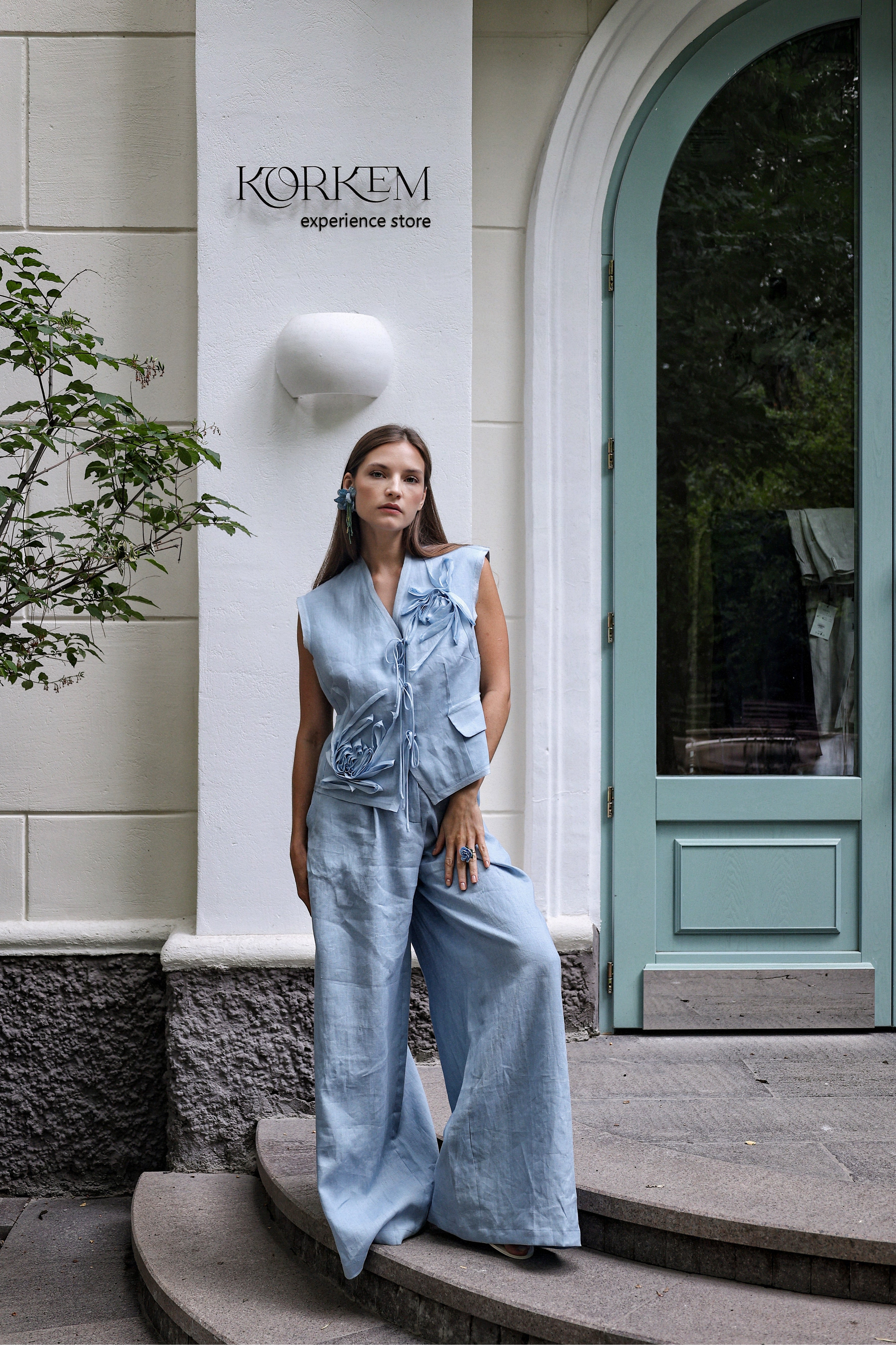 Palazzo Linen Trousers